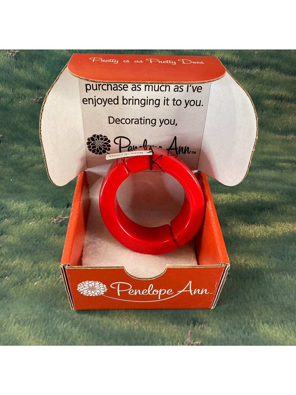 0080 Penelope Ann Spice It Up Bracelet Red Chunky Magnetic Snap Clasp Bangle NWT